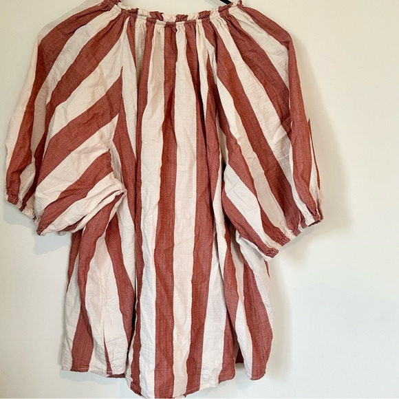 Knox Rose Red and Beige Striped Short Sleeve Women's Top - Size: XXL - Picture 7 of 9